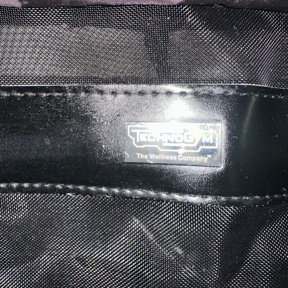 Technology Black Mesh Drawstring Bag with Leather Trim - Picture 3 of 5